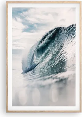 Produktbild von Gerahmtes Poster - Rahmen in heller Eiche - Welle Meer Ozean - 61x91,5 cm - Wand Bild - Wanddeko - Wandbilder - Kunstposter - Wandposter - Bilderrahmen - Bilder - Kunstdruck - P2NPA61x91-4516