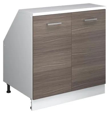 Produktbild von Küchenschrank für Dachschrägen Vicco R-Line Edelgrau 80 cm mit 2 Türen, Schrankkorpus 60 cm Tiefe, Model 60279