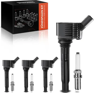 Immagine prodotto di Frankberg 4x bobina di accensione+4x candela per VW Golf VI Scirocco Audi A1 Sportback A3 A4 Allroad Avant A5 Cabriolet