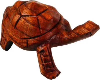 Produktbild von Geschnitzte Kleine Deko Figur - Schildkröte 3, Braun, Holz, 6*13*8 cm, Tierfiguren