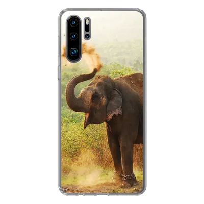Produktbild von MuchoWow® Handyhülle Schutzhülle Hülle für Huawei P30 Pro Elefant - Tiere - Wald - Bäume Silikon Softcase Handy Hülle - Schutzdeckel