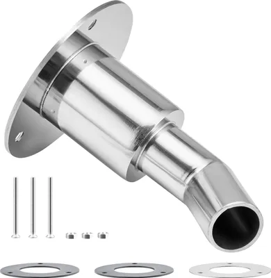 Zdjęcie produktu dla VEVOR Mocowanie poszycia wydechu kadłuba, osłona wydechu nagrzewnicy postojowej 24 mm ze śrubami i nakrętkami oraz uszczelką, zamiennik króćca rury wydechowej kadłuba ze stali nierdzewnej 316 srebrny