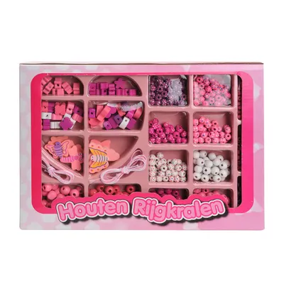 Productafbeelding van Houten kralen set, 825 stuks.