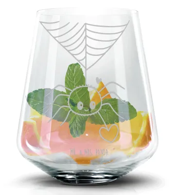 Produktbild von Mr. & Mrs. Panda Cocktailglas Spinne Agathe Liebe - Transparent - Geschenk, Martini Glas, Verliebt, Liebesbeweis, Collins, Tumbler, Highball, Liebesgeschenk, Trinkglas