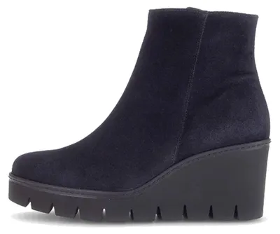 Produktbild von Gabor Plateau Stiefelette Rauleder blau Keilabsatz 7 cm Absatzhöhe 14 cm Schafthöhe Gr. 41