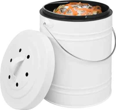 Image de bremermann Seau à compost avec seau intérieur de 5 litres Filtre à charbon actif Poubelleblanche