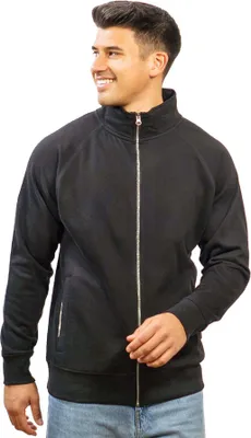 Produktbild von Mivaro Herren Sweatjacke ohne Kapuze aus 100% Bio Baumwolle Regular Fit mit Stehkragen Reißverschluss und Taschen weiches Fleece innen nachhaltig bequem ideal für Freizeit Arbeit und Alltag