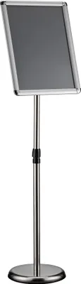 Image de Wiltec Présentoir sur pied A3 – Hauteur réglable 88-138 cm – en Aluminium et acier inox – Support Stop client pour Documents, Brochures, Affiches