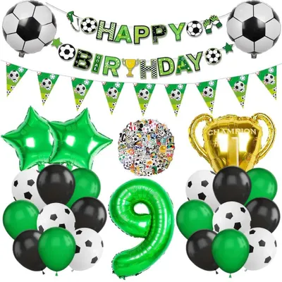 Produktbild von Omgoods – Set mit 9 Fußballballons für Geburtstagsfeiern
