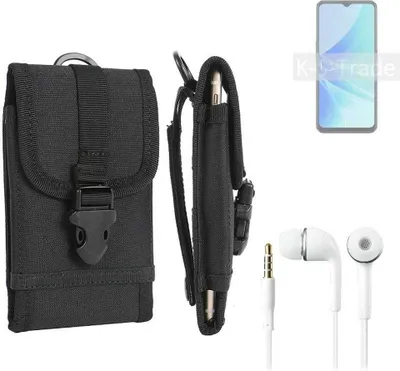Produktbild von K-S-Trade Holster Schutz Hülle kompatibel mit Oppo A57 Gürteltasche Handy Hülle Tasche outdoor Seitentasche schwarz 1x + Kopfhörer