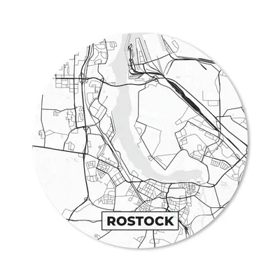 Produktbild von MuchoWow® Mauspad Mousepad Karte - Rostock - Stadtplan 20x20 cm - Mousepads - Maus Mat - Pad - Mausunterlage - Schreibtischmatte