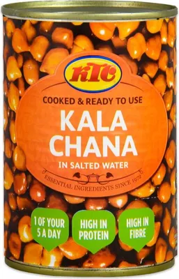 Produktbild von KTC Braune Kichererbsen in Salzwasser 400g / 240g Abtropfgewicht | Kala Chana