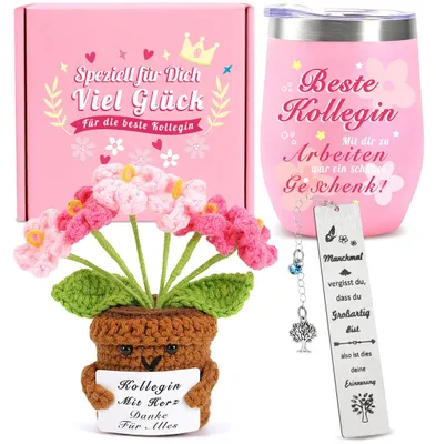 Geschenkbox 3-in-1: Thermosbecher, Blumenampel, Lesezeichen
