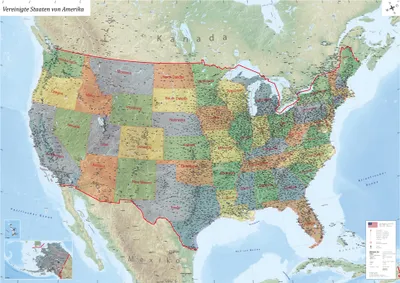 Produktbild von GeoMetro Landkarte USA politisch (140 x 100 cm)