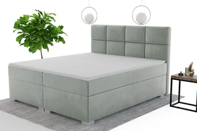 Produktbild von FurMeb24 - Boxspringbett , Ehebett  160x200cm BENIO  Hotelbett , Polsterbett , Doppelbett , inklusive TopperFarbe : Velutto 15