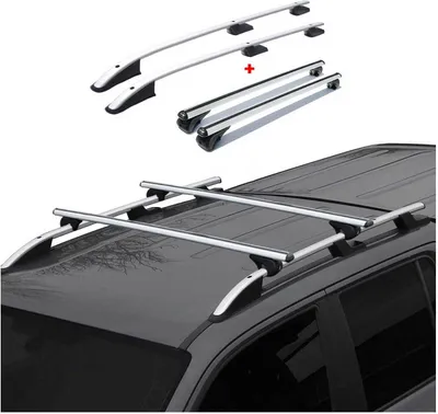 Imagen del producto de Soporte para baca + baca para Ford Transit Custom 2012-2024, modelo L2, largo, aluminio gris, para 4 unidades