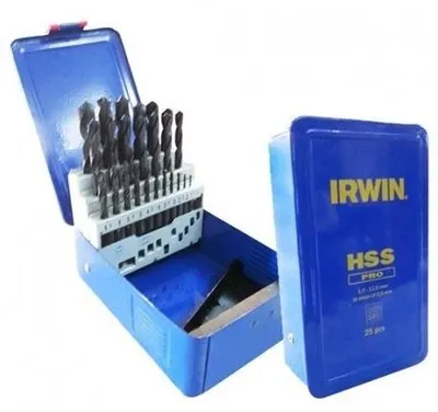 Imagen del producto de IRWIN 10502504, Taladro, Juego de brocas helicoidales para madera, 25 piezas