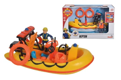 Immagine prodotto di Simba Sam Neptune Boot mit Figur, Spielzeugboot, Einsatzfahrzeug, Feuerwehr, Spielzeug, 109252571