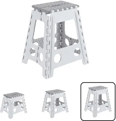 Produktbild von Famanu Klapphocker stabil - weiß, 45 cm hoch, für Küche und Bad