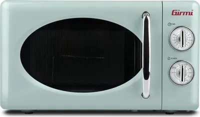 A retro-style blue microwave oven is shown against a white background.