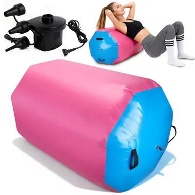 Image de Tapis de gymnastique gonflable "Air Roll" avec pompe à air électrique, rouleau d'entraînement, tapis de yoga gonflable