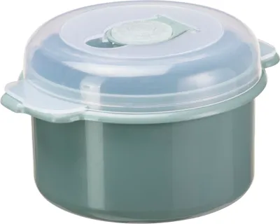 Produktbild von plast team Mikrowellendose Micro 0,5 Liter rund weiß/transparent