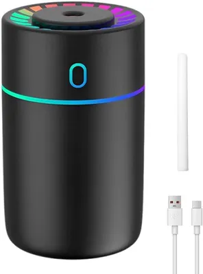 Image de Humidificateur de voiture avec éclairage coloré et port USB - 2 réglages, arrêt automatique - pour la voiture, le bureau, la chambre à coucher
