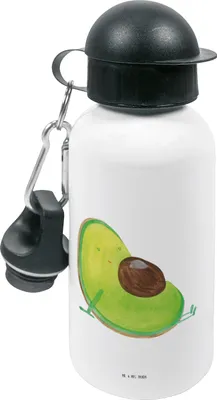 Produktbild von Mr. & Mrs. Panda Wasserflasche Avocado Schwangerschaft - Weiß - Geschenk, Liebe, Trinkflasche, Trinkbehälter, Kindergarten, Baby, Kinder, Kita, Geburt