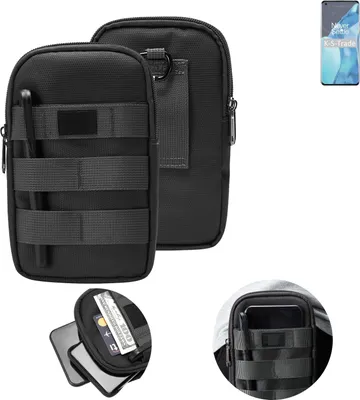Produktbild von K-S-Trade Holster Gürtel Tasche kompatibel mit OnePlus 9 Pro Handy Tasche Schutz Hülle dunkel-grau viele Fächer, 1x