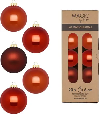 Produktbild von Weihnachtskugeln Glas 6cm 20 Stück - Warm Terracotta