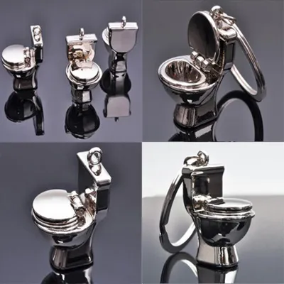 Produktbild von Kreativer 3D-Anhänger, Toiletten-Schlüsselanhänger, Simulation, Mini-Schlüsselanhänger, modisches Geschenk, Dekor