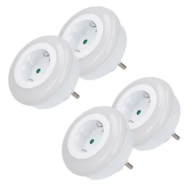 Produktbild von 4x LED Steckdosenlampe Kaltweiß Nachtlicht Nachtlampe Steckdosenleuchte Steckdose Lampe Licht Steckdosenlicht