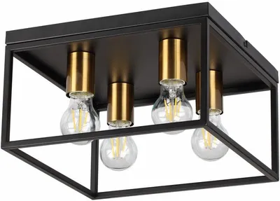 Zdjęcie produktu dla Lampa sufitowa Cage ciemny mosiądz 4xE27x40W metal wym:18x32x32cm IP20 Reality