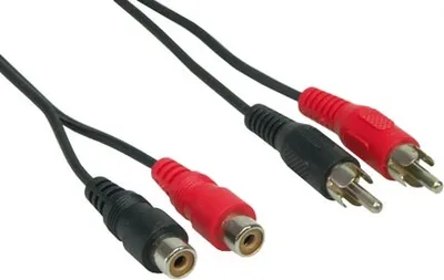Image de Rallonge RCA 2x RCA mâle vers 2x RCA femelle 5 m
