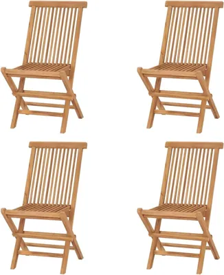Immagine prodotto di Sedie da giardino - Arredamento da giardino - Sedie da esterno - Sedie pieghevoli - Set da 4 - Legno di teak massello