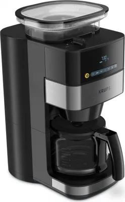 Obrázek produktu pro Krups Aroma Partner KM8328, překapávací kávovar, 1,25 l, kávová zrna, mletá káva, vestavěný mlýnek, 1000 W, černá