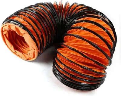 Produktbild von Warmluftschlauch - Flexibler Lüftungsschlauch - 5 m Länge - Spiralschlauch Für Lufttransport - Ø 200/300 mm - Orange