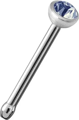 Produktbild von Karisma Nasenstecker Titan G23 Gerade Mit Kristall Elements 0,8mm Nasenpiercing - Leicht Blau