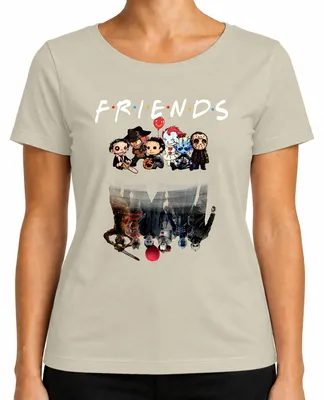 Immagine prodotto di FRIENDS Horror Icons Pennywise Michael Jason Freddy Pinhead Maglietta da donna, Natura, M