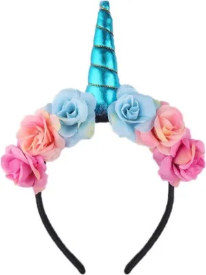 Produktbild von Go Go Gadget – Einhorn-Diadem mit Blumen – Hellblau