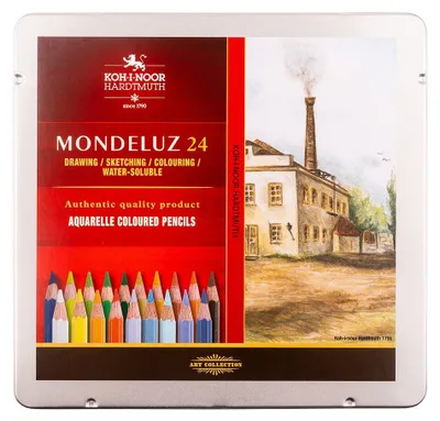 Produktbild von Aquarell- Farbstifte 24er Set "Landschaft" im Metalletui
