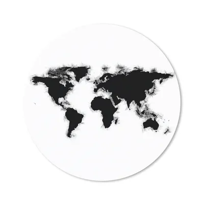 Produktbild von MuchoWow® Mauspad Mousepad Weltkarte - Schwarz - Aquarell 30x30 cm - Mousepads - Maus Mat - Pad - Mausunterlage - Tischunterlage - Schreibtischmatten
