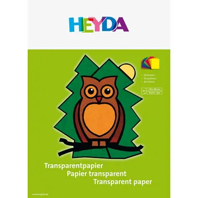 Produktbild von Heyda Transparentpapier Heft bunt 10 Blatt sortiert