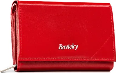 Produktbild von Rovicky | Klassische Brieftasche, aus Naturleder, für Frauen, Rot, 13x9 cm