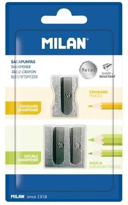 Obrázok produktu pre Milan orezávátko na ceruzky 2 ks strieborná strieborná Jedna veľkosť