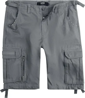 Produktbild von Black Premium by EMP Herren graue Shorts mit Reißverschluss 4XL