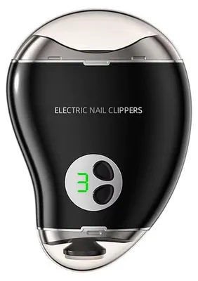 Produktbild von Elektrischer Nagelknipser - 2-in-1 Nageltrimmer und Polierer - Automatisch - 3 Geschwindigkeiten - LED-Display - Schwarz 2
