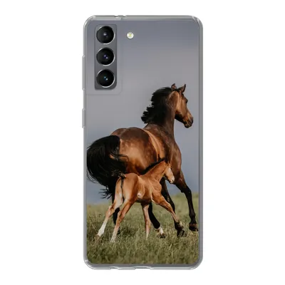 Produktbild von MuchoWow® Handyhülle Schutzhülle Hülle für Samsung Galaxy S21 Tiere - Pferde - Fohlen Silikon Softcase Handy Hülle - Softcase