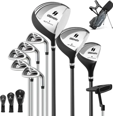 Obrázok produktu pre COSTWAY kompletná pánska sada golfových palíc, 9/11 dielna sada golfových palíc pre pravákov s krytom proti dažďu, golfová sada s 1 driverom a 3 fairway a 4 hybridmi