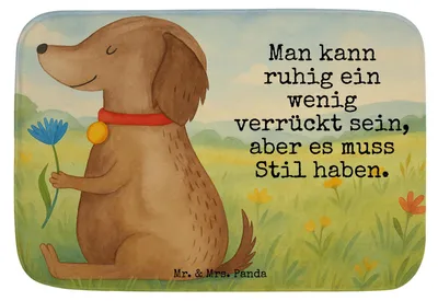 Produktbild von Mr. & Mrs. Panda Teppich Bad Hund Blume Design - Weiß - Geschenk, Badvorleger, Haha, Badematte, Duschvorleger, duschmatte, Verrückt, Sprüche, Süß, Badezimmerteppich